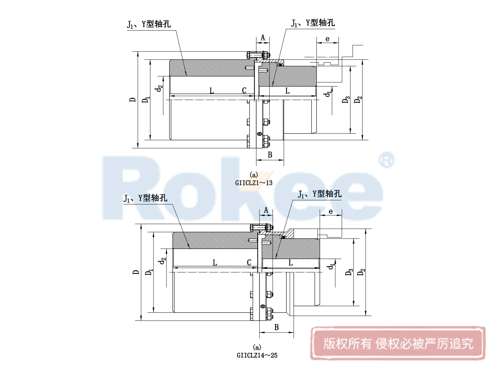 GIICLZ型接中间轴鼓形齿式联轴器