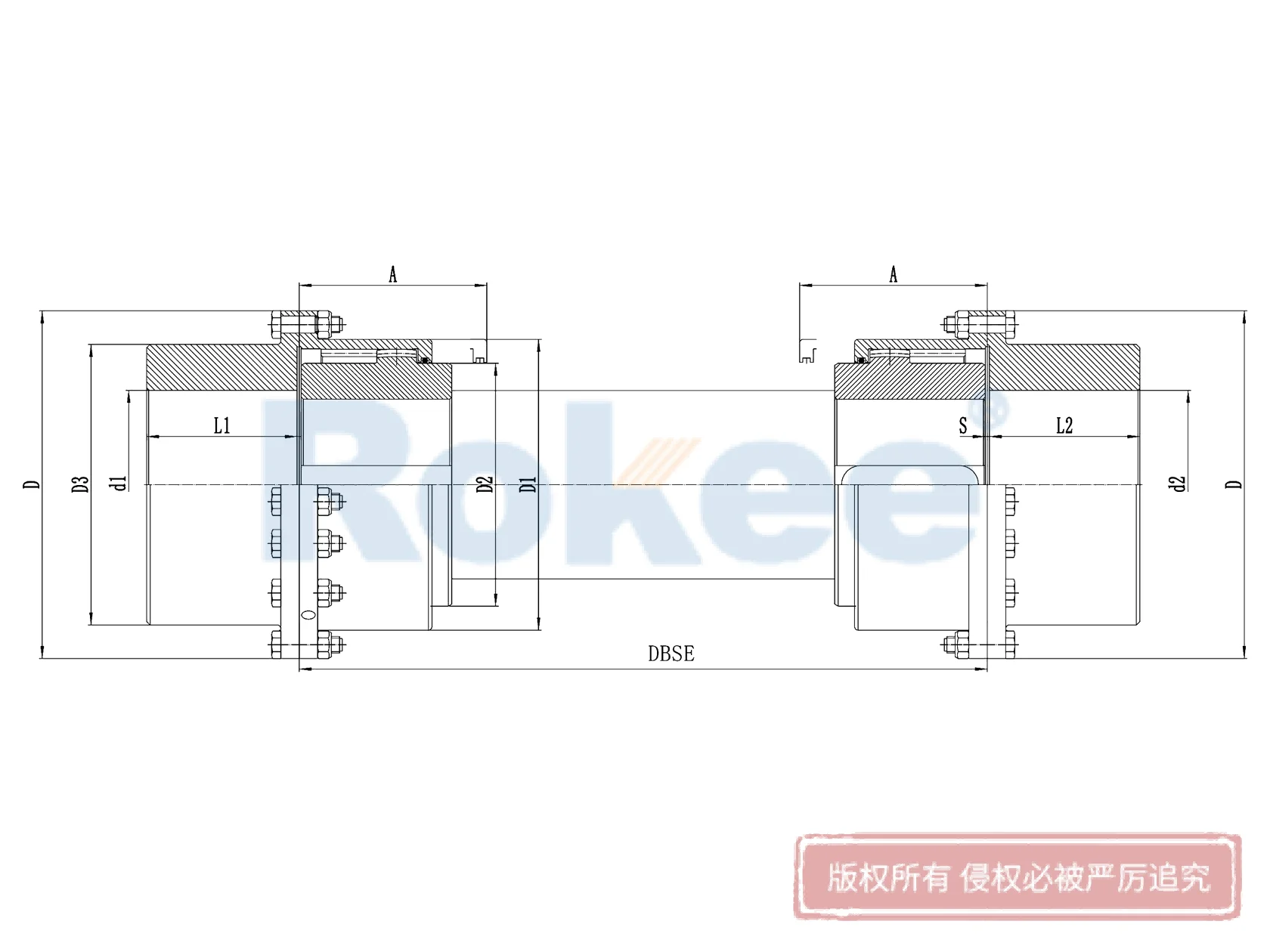 RODX中间接轴鼓形齿式联轴器